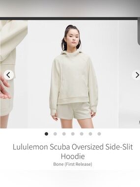 NWT lululemon Scuba Oversized side slit hoodie bone XS/S